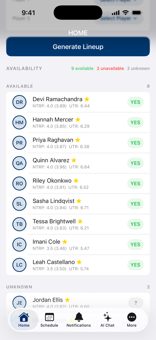 Live availability board with one-tap request